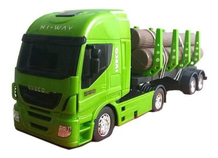 Miniatura Caminhão Brinquedo Infantil Iveco Tora De Madeira