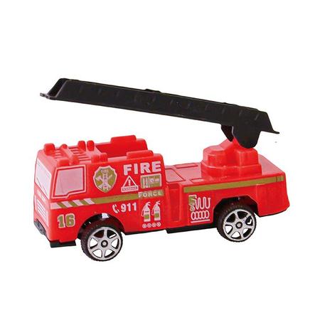 Brinquedo Caminhão Miniatura Bombeiros Resgate Vermelho A Fricção