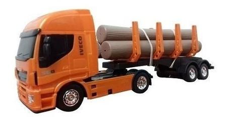 Carreta de Brinquedo Iveco com Carga de Toras Realista Iveco na