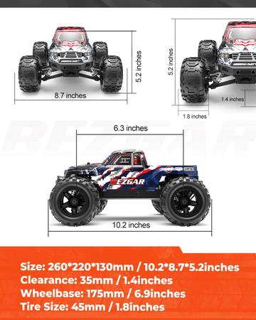 Imagem de Caminhão de controle remoto BEZGAR HM161 Hobby Grade 1:16 Scale