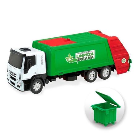Imagem de Caminhão de Lixo Coletor Iveco com Lixeira - Sortido