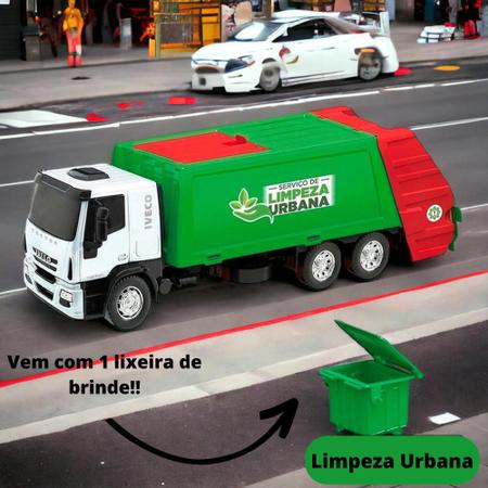 Imagem de Caminhão de Lixo Coletor Iveco com Lixeira - Sortido