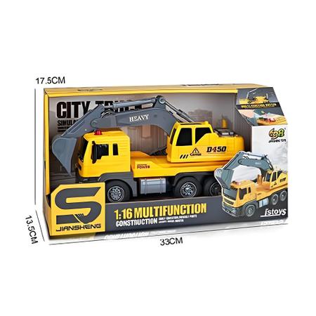 Grande engenharia Carro Escavadeira caminhão de guindaste modelo de música  luz para kids jogo ao ar livre (Amarelo)