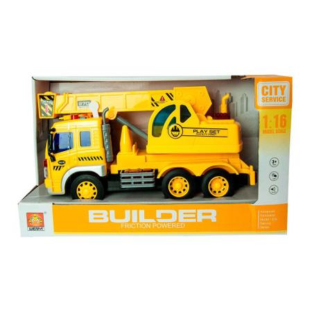 Caminhão Guindaste com Fricção - TruckCar Luz e Som - Azul - 25cm - 1:16 -  Yes Toys - superlegalbrinquedos