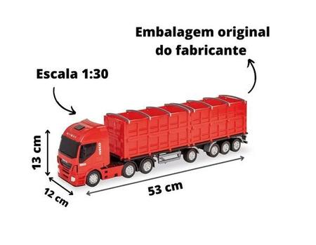 Caminhão De Brinquedo Carreta Caçamba Iveco Hi Way Miniatura