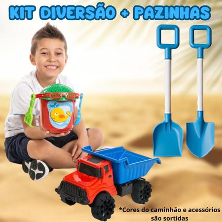 Caminhão Infantil Com Acesórios De Praia De Brinquedo Pazinhas Baldinho De Areia Crianças Kendy Imagem de Caminhão Infantil Com Acesórios De Praia De Brinquedo Pazinhas Baldinho De Areia Crianças Kendy
