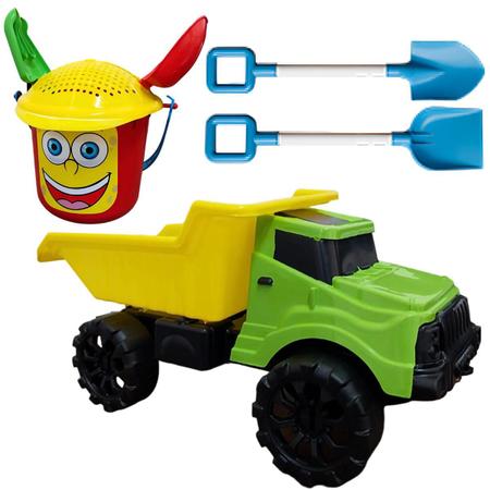 Caminhão Infantil Com Acesórios De Praia De Brinquedo Pazinhas Baldinho De Areia Crianças Kendy Imagem de Caminhão Infantil Com Acesórios De Praia De Brinquedo Pazinhas Baldinho De Areia Crianças Kendy