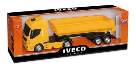 Caminhão Iveco Hi-Way Plataforma C/ Carregadeira Basculante e Trator Brinquedo  Infantil Menino - Big Bag Shop Virtual
