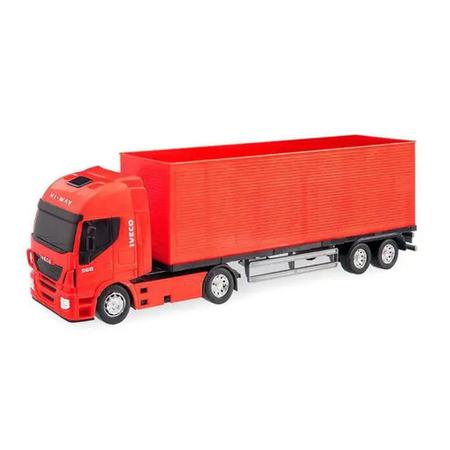 Caminhão Brinquedo Carreta Báu Iveco Hi Way Miniatura Usual - R$ 67