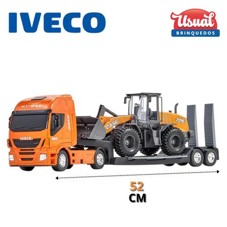 Brinquedo Trator Case C/Carreta Iveco 404 Usual Plastic