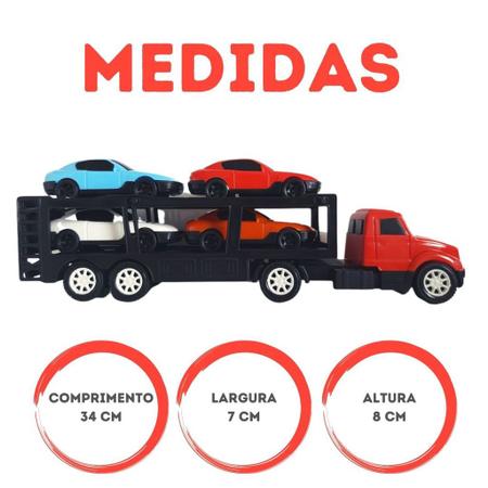 Brinquedos Caminhão Cegonha Brinquedo Grande Com 4 Carrinho Kit Completo, Magalu Empresas