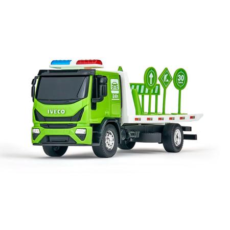 Imagem de Caminhão Miniatura Brinquedo Iveco Tector Guincho Plataforma