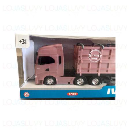 Miniaturas Scania Com Carreta Rosa Brinquedos