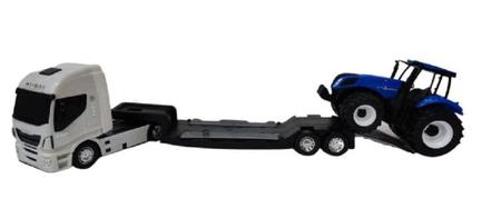 Brinquedo Trator New Holland C/Carreta Iveco 589 Usal Plastic