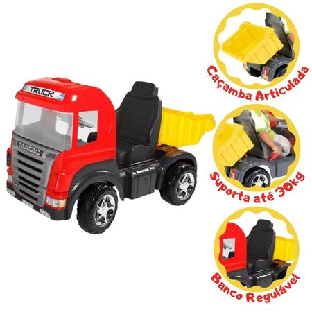 Caminhão Brinquedo Truck Vermelho C/ Sons E Luzes Magic Toys - Ri Happy