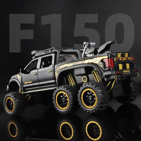 Imagem de Caminhão Pickup F-150 Raptor Azul - Modelo de Carro Die-Cast 1:24 com Som e Luz - Para Crianças Acima de 3 Anos