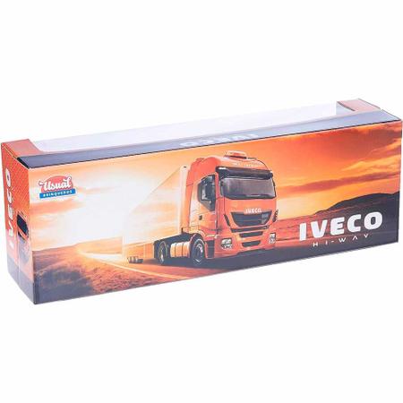 Caminhão Carreta De Brinquedo Iveco Hi-way Tora De Madeira - R$ 57,5