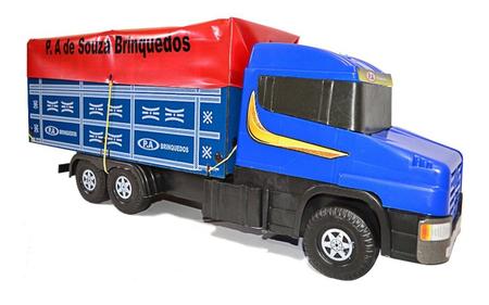Caminhão Scania Truck Brinquedo Grande Carroceria Madeira 70cm