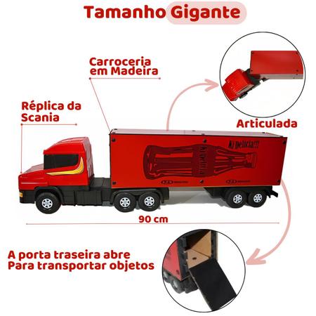 Caminhão Brinquedo com Carroceria Baú MDF Gigante P.A Brinquedos 69x26x16cm, Magalu Empresas