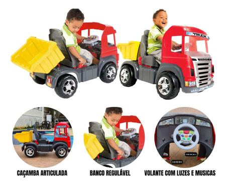 Caminhão Truck Vermelho Pedal - Magic Toys - Caminhão de Pedal - Magazine  Luiza