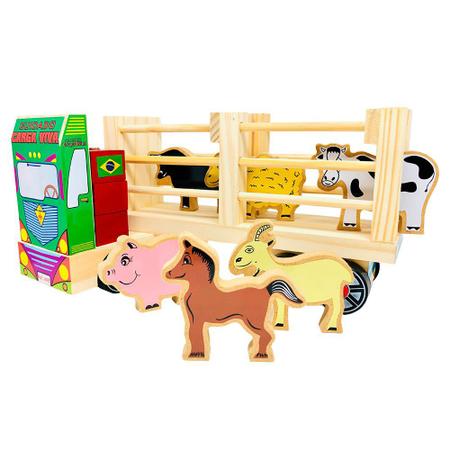 Caminhão Fazendinha - Brinquedo Infantil em Madeira