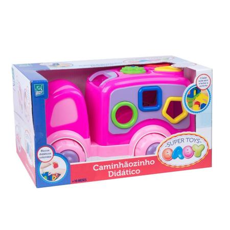 Brinquedo Educativo Bebe Caminhao Didatico Rosa - Super Toys