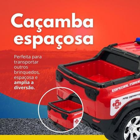 Imagem de Caminhonete Bombeiro Policia Carro Colecionável Plástico