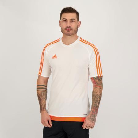 Camisa Adidas Estro 15 Branca e Laranja Camisa e Camiseta