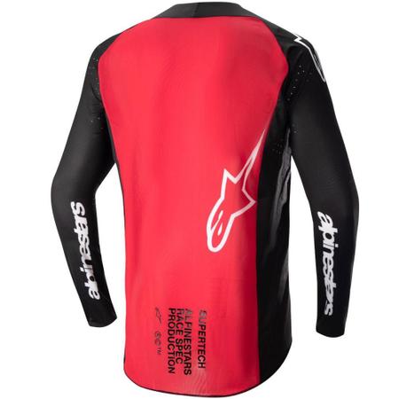 Camisa Alpinestars Supertech Ward 2024 Preto/Vermelho Imagem de Camisa Alpinestars Supertech Ward 2024 Preto/Vermelho