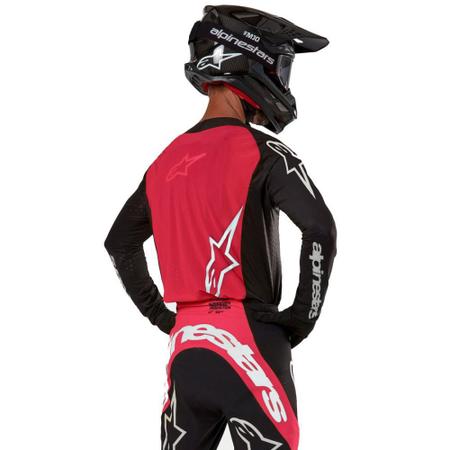 Camisa Alpinestars Supertech Ward 2024 Preto/Vermelho Imagem de Camisa Alpinestars Supertech Ward 2024 Preto/Vermelho