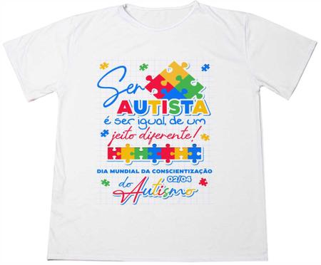 Imagem de Camisa Autismo Frase Ser Autista é Ser Igual De Um Jeito Diferente 100%Poliéster