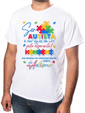 Imagem de Camisa Autismo Frase Ser Autista é Ser Igual De Um Jeito Diferente 100%Poliéster