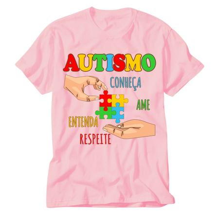 Imagem de Camisa autismo rosa mais informação menos preconceito