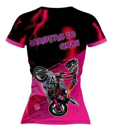 Camisa Babylook Feminina De Quebrada Moto Garotas Do Grau Com