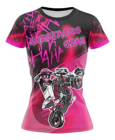 Camisa Babylook Feminina De Quebrada Moto Garotas Do Grau Com