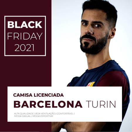 Imagem de Camisa Barcelona Turin Masculina Azul Marinho Tecido Macio