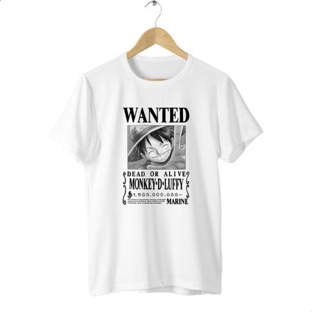 CAMISETA 100% ALGODÃO - WANTED LUFFY GEAR 5