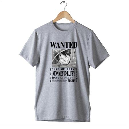 CAMISETA 100% ALGODÃO - WANTED LUFFY GEAR 5