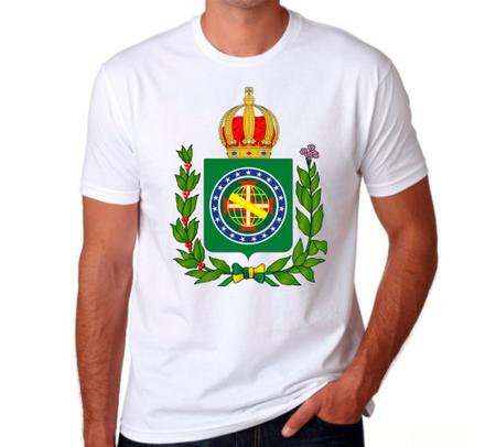 Camisa branca com brasão do Império do Brasil - @meu.brasao