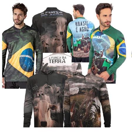 Camiseta Agro Bruto - Cavalo Manga Larga - Proteção UV 50+ - Play