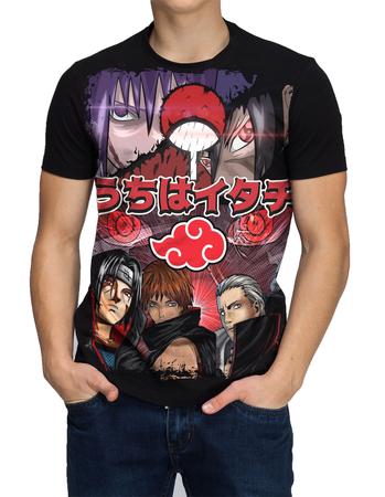 Camiseta Sasuke Uchiha Akatsuki Camisa Infantil Masculina Animes