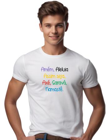 Imagem de Camisa Camiseta Amém, Aleluia, Assim Seja, Axé, Saravá