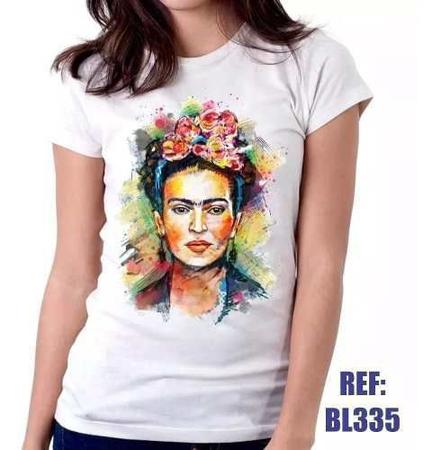 Camisa Camiseta Baby Look Frida Kahlo Poesia Arte Top Swag Vetor Camisaria Camiseta Masculina Magazine Luiza