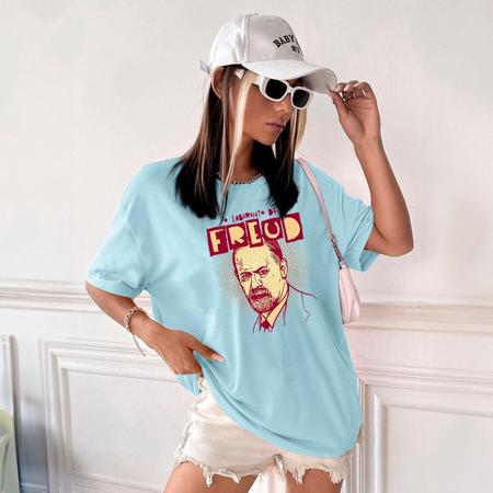 Imagem de Camisa Camiseta Feminina Estampada Labirinto de Freud 100% Algodão Fio 30.1 Penteado