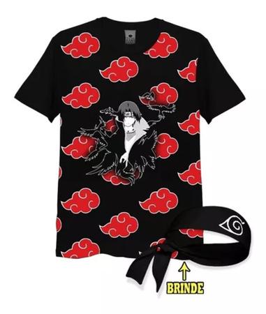 Camiseta Camisa Akatsuki Naruto Nuvem Aldeia Da Folha Verão Jutsu  lançamento