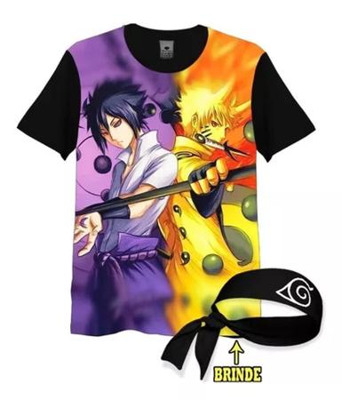 Camisa Camiseta Full 3d Bandana Naruto Sasuke Anime Desenho - HELP