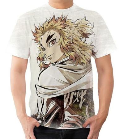 Camisa Camiseta Anime Kimetsu No Yaiba Hashira Fogo Rengoku