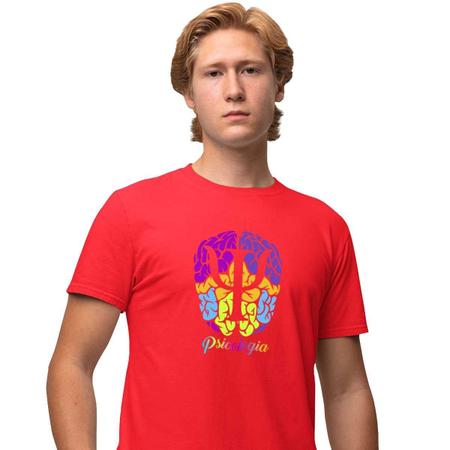 Imagem de Camisa Camiseta Masculina Estampada Psicologia 100% Algodão Fio 30.1 Penteado