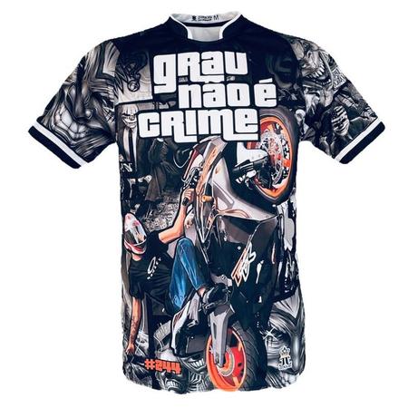 Camiseta Camisa Moto De Favela Quebrada Grau Não É Crime