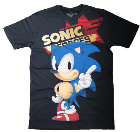 Camiseta infantil Sonic de paetê vai e volta cinza, SEGA